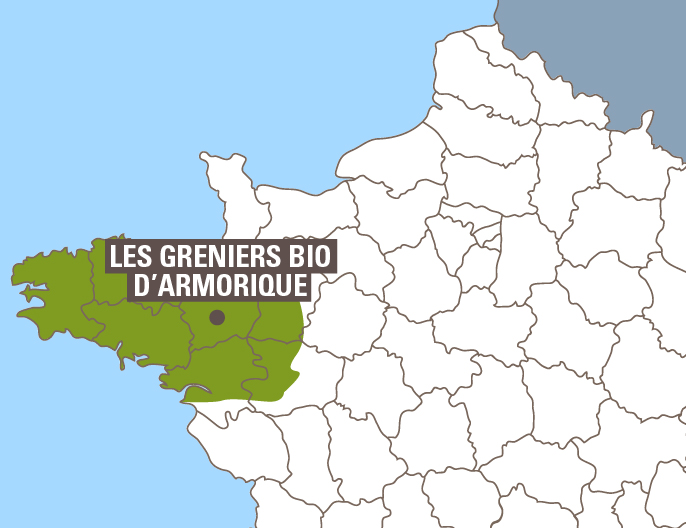 Carte coopÃ©rative Les Greniers Bio d'Armorique en Bretagne - Huile vierge de colza